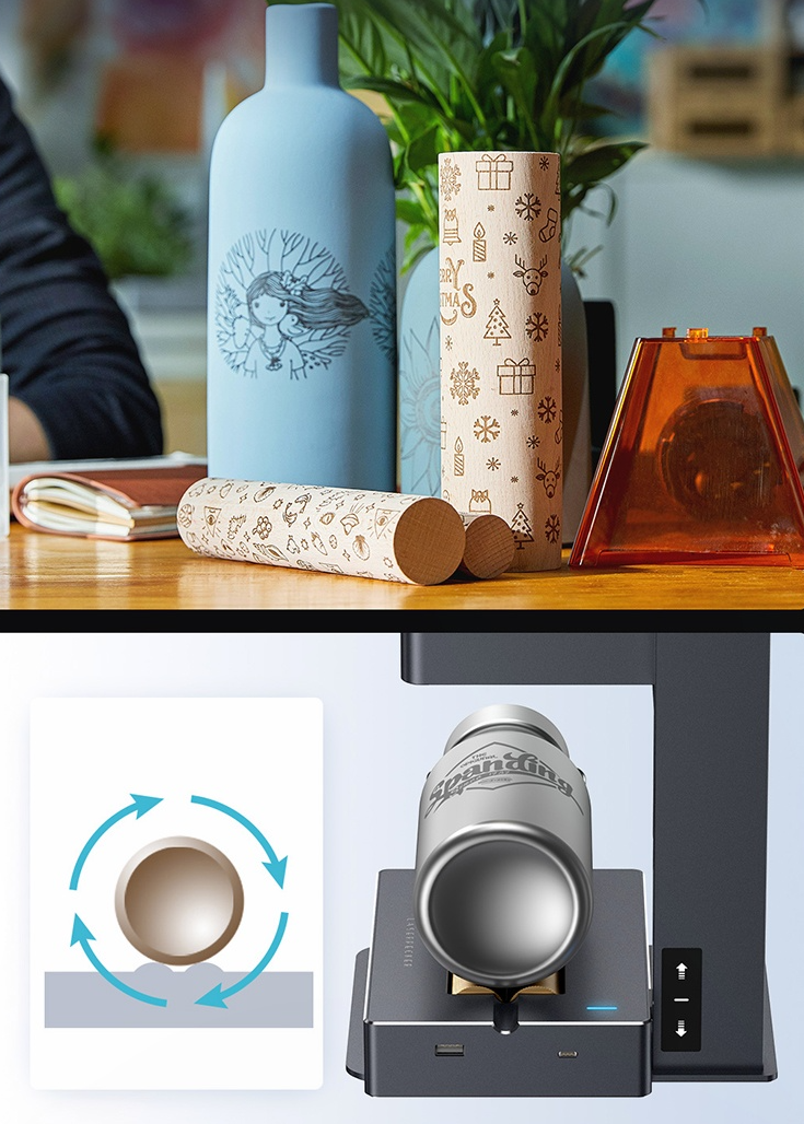 Grabador y cortador láser LaserPecker Pro de 5 W con soporte de enfoque automático